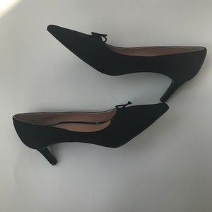 Zara 👡 Black Kitten Heels w Bow (Sz 38, 7.5 or 8)